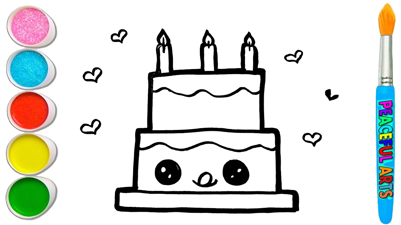 HOW TO DRAW A CUTE KAWAI CAKE EASY STEP BY STEP - YouTube