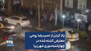 یاد کردن از حمیدرضا روحی معترض کشته شده در چهارشنبه‌سوری شهر زیبا