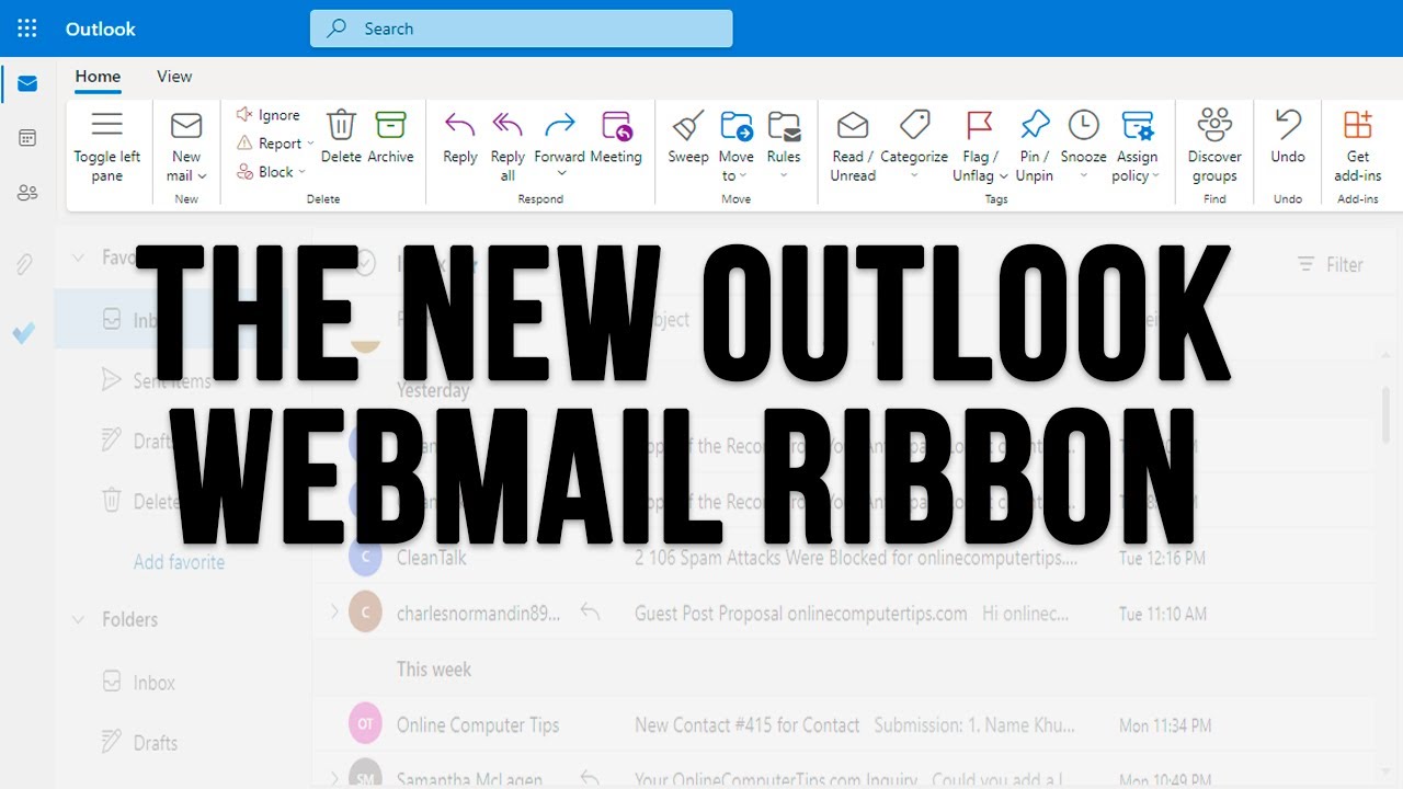 The New Outlook office Webmail Ribbon Overview YouTube