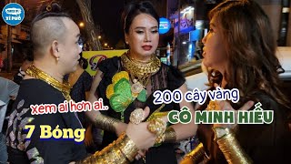 Cô Minh Hiếu đeo 200 cây vàng xuất hiện CHẤN ĐỘNG fan bao vây tại tiệm lẩu 7 Bóng