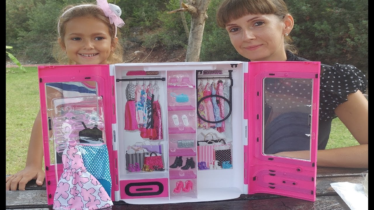 Barbie Büyüleyici pembe gardrop açıyoruz, Eğlenceli çocuk videosu , toys  unboxing - YouTube