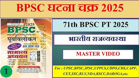 71th BPSC 2025 | Ghatna Chakra Purvalokan | Indian Polity | Previous year question | Part - 1