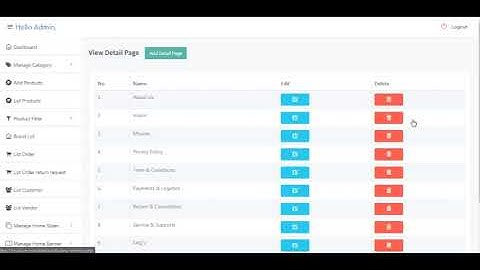 How Add Details Pages Like Policy | Payments & Logistics | Return & Cancellation |Service & Supports