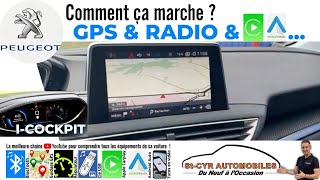 Peugeot 3008, 5008, GPS, i-cockpit, radio USB Bluetooth, Réglages Android auto Apple CarPlay
