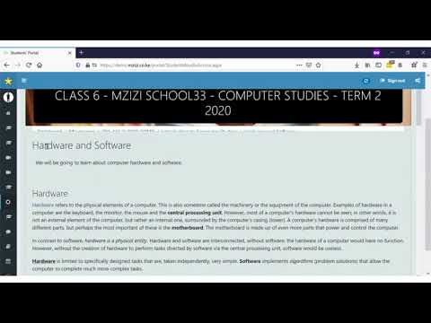 Mzizi LMS via Student Portal