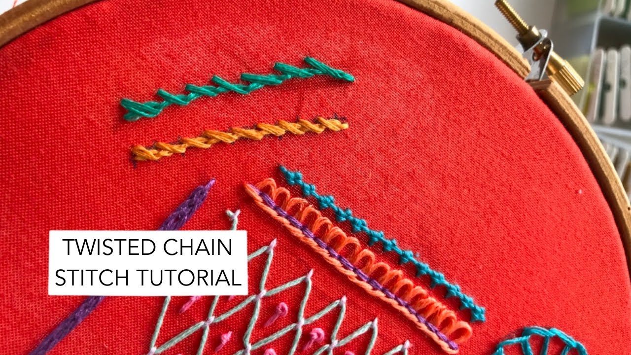 Twisted chain stitch hand embroidery tutorial for beginners diy Twisted chain stitch hand embroidery tutorial for beginners diy
