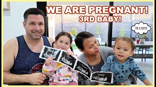 YES! WE ARE PREGNANT AGAIN! THIRD BABY ANNOUNCEMENT! ❤️ | rhazevlogs