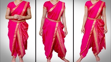 How To Drape Dhoti Style Saree | Dance Style Saree Draping Tutorial | Innovative Saree Techniques