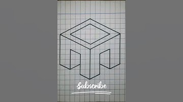 Draw a 3D Cube Illusion On A Graph Paper #youtubeshorts #trending #painting