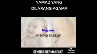 nama bayi yang dilarang dlm agama islam