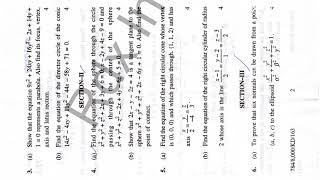 Solid Geometry Question Paper 2019 || B. Sc. 1st semester Mathematics || Kurukshetra University