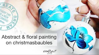 #abstractart and #easypainting #floral on #christmasballs #christmasdiy #paintingvideo