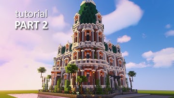 Minecraft How To Build a GRAND VICTORIAN CORNER HOUSE tutorial part 2 (Minecraft house tutorial)