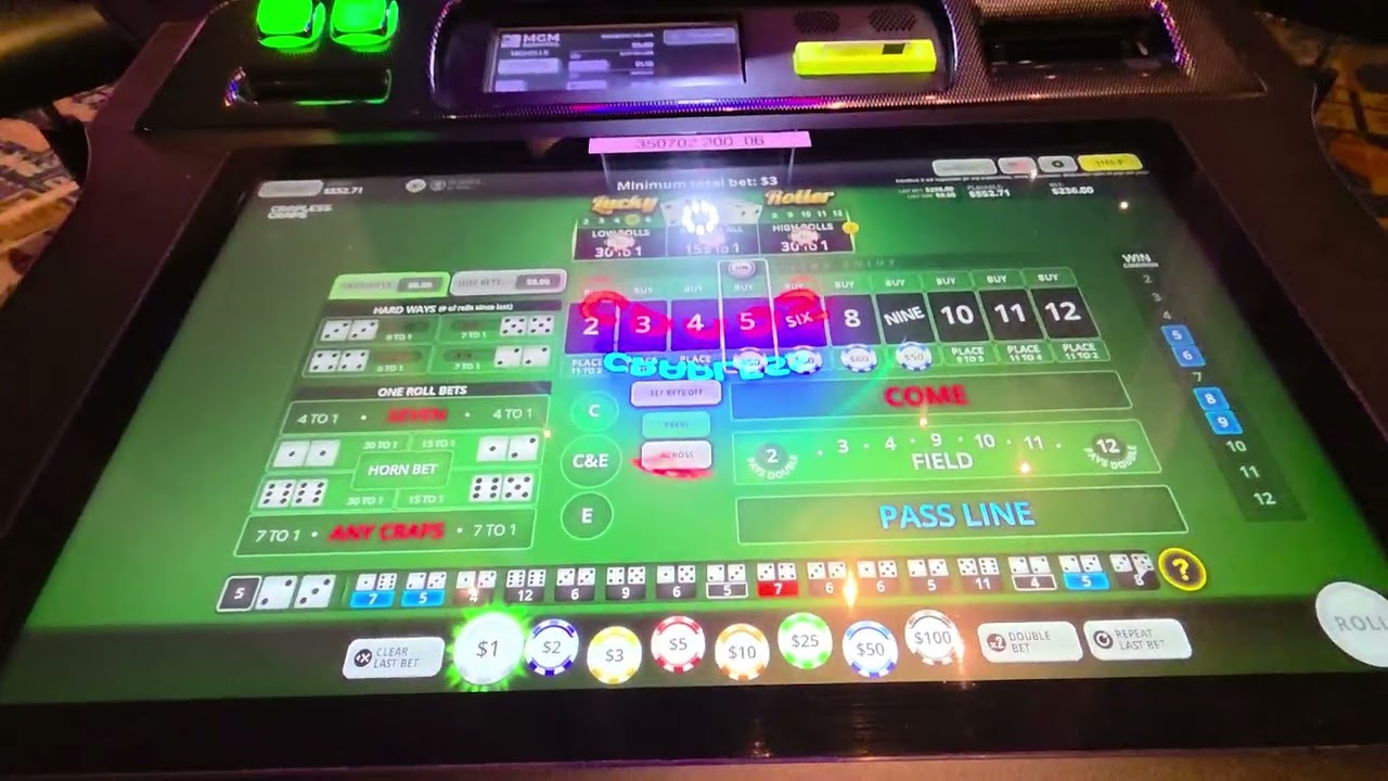 Bubble craps,  getting wrecked lol 