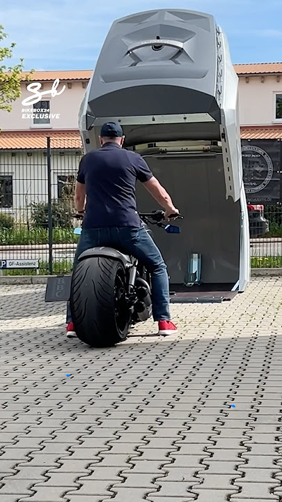 Motorbike Parking Pod! 🏍️ #motorbike #cooltech #bikes