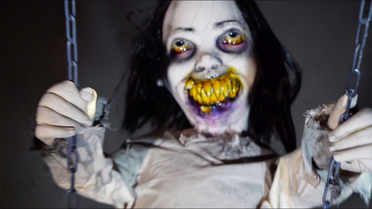 Scary Kid Halloween Swing Animated Prop by Distortions Unlimited