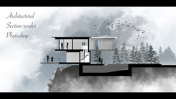 Architectural Section Rendering In Photoshop easy steps