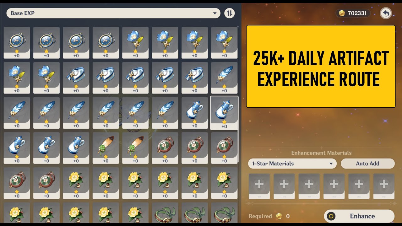 25K DAILY ARTIFACT EXPERIENCE ROUTE GENSHIN IMPACT YouTube