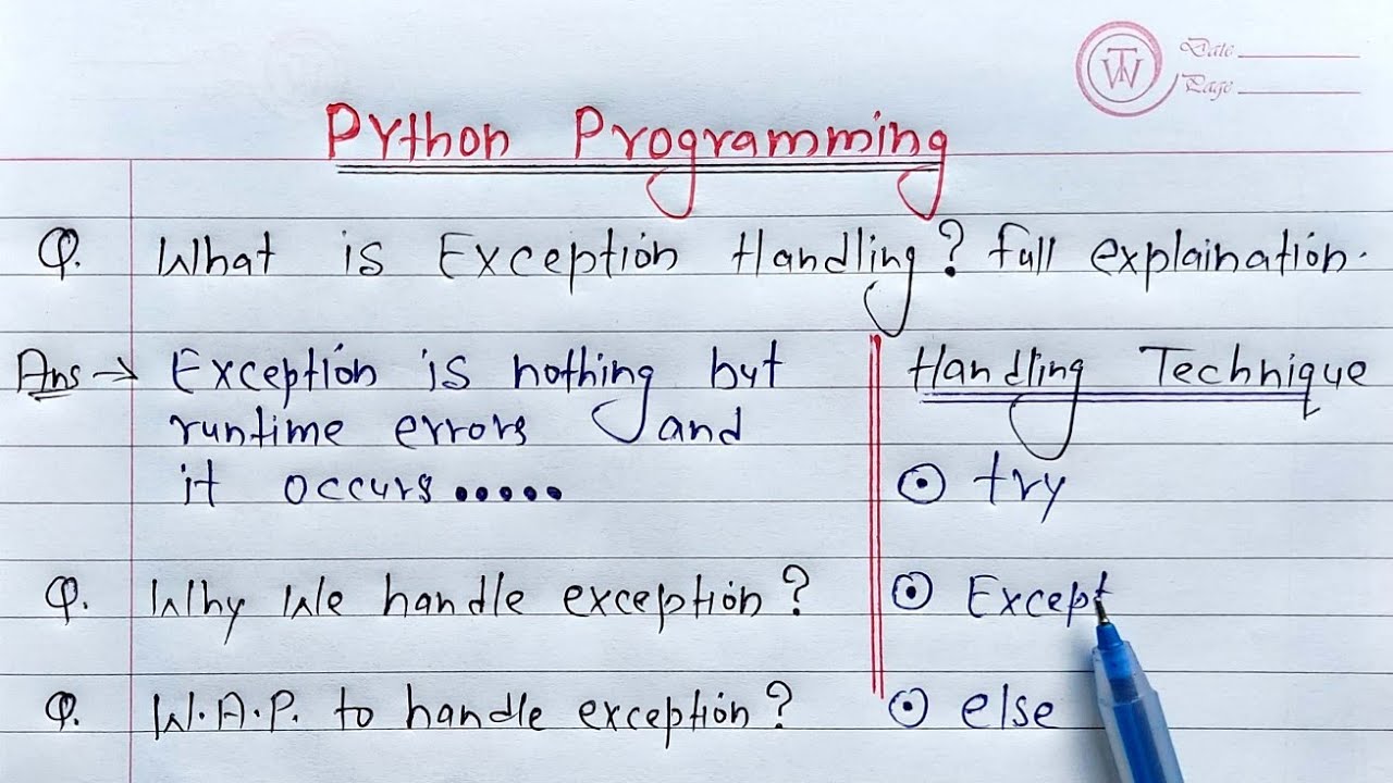 Exceptions and Error Handling in Python, Engineering Education (EngEd)  Program