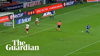 Referee accidentally blocks goal-bound shot in Mexican football match screenshot 5
