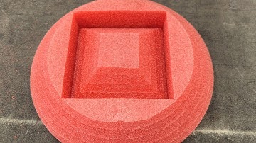 50mm EPE Foam Bevel Cutting with CNC Oscillating Knife Machine | EVA/EPE Foam Cutting Machine