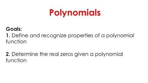 2.1 Polynomials