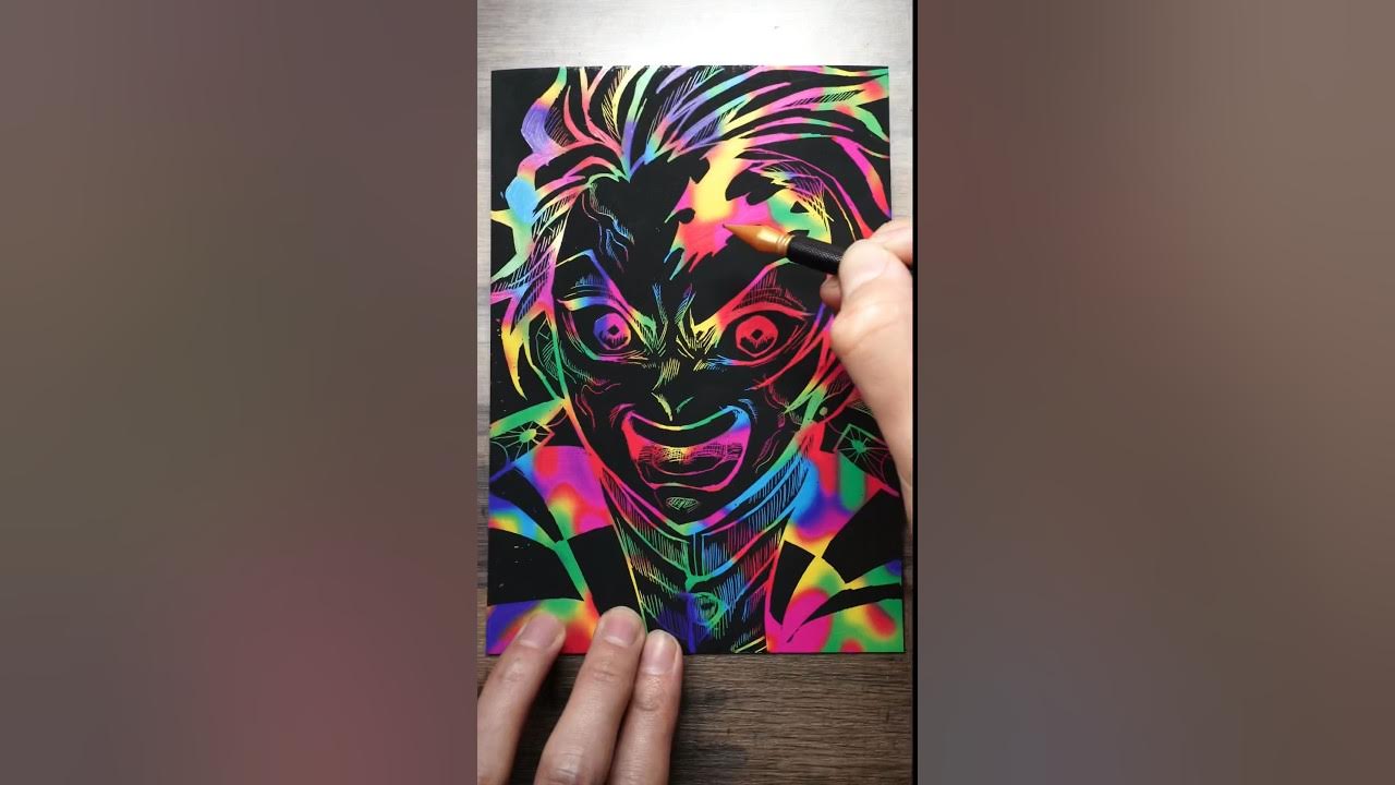 Tanjiro🌈Scratch Art YouTube