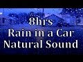 8hrs Rain in a Car "Natural Sound"