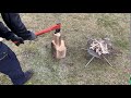 鈴友林業の薪割り台:中を使った薪割り動画