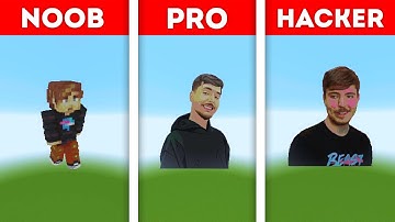 NOOB VS PRO VS HACKER Minecraft Pixel Art | MrBeast