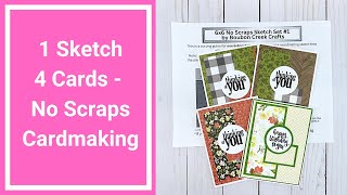 6x6 No Scraps Sketch Set 1  6x6 Paper Busting  No Scraps, No Stress Cardmaking Process Video