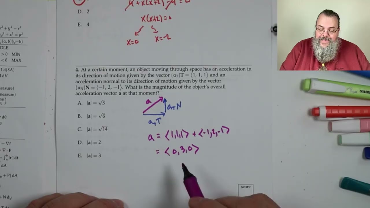 Calc 3, Exam 1 walkthrough (Spring 2025)