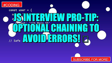 JS Interview PRO-TIP: Optional Chaining to AVOID Errors! ✅