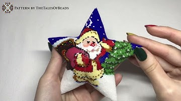 Santa 3D Peyote Star Beading Pattern / Winter Beaded Star Pattern