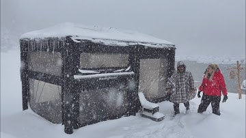 CAMPING IN A TWO-STORY INFLATABLE TENT DURING A STORM