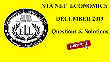 NTA NET Economics December 2019 Questions and Solutions Part 5
