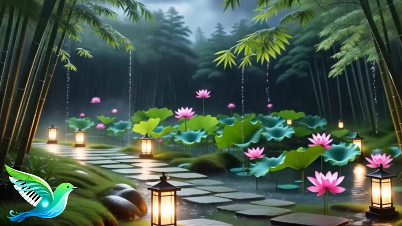 Light Rainfall Soundscape and Calm Piano Music for Quiet Thoughts Before Sleep