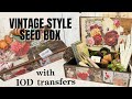 Vintage style seed box with iod transfers