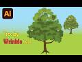 Realistic Tree Drawing with Wrinkle Tool.#AdobeIllustrator #TreeDrawing #BanglaTutorial #WrinkleTool