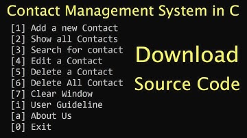 Contact Management System Project in c programming language with source code