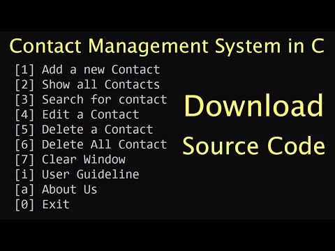 Contact Management System Project in c programming language with source code