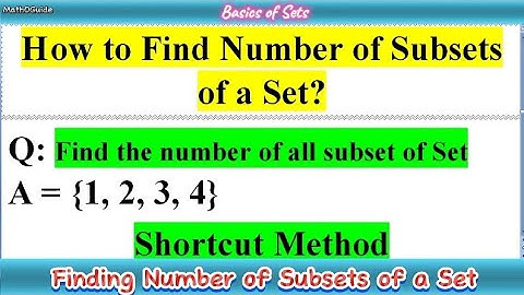 How to Find Number of Subsets of a Set by the Formula | Subsets of Set | MathOGuide