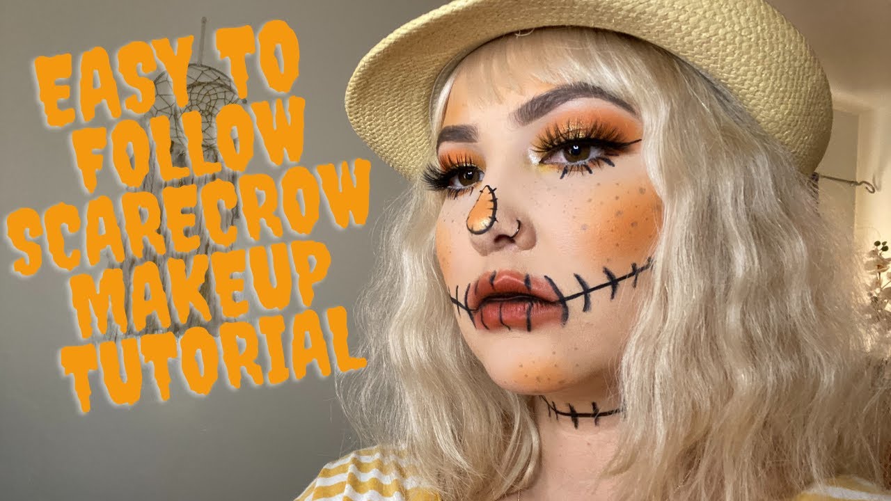 Cute Easy Scarecrow Makeup - Halloween Tutorial - Kindly Unspoken