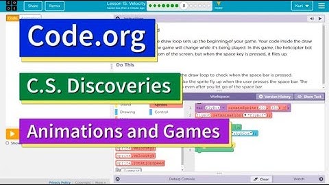 Velocity - Lesson 15.7 Code.org CS Discoveries Tutorial with Answers