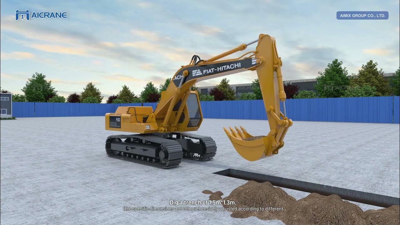 Gantry Crane Rail Foundation and Track Construction Animation YouTube