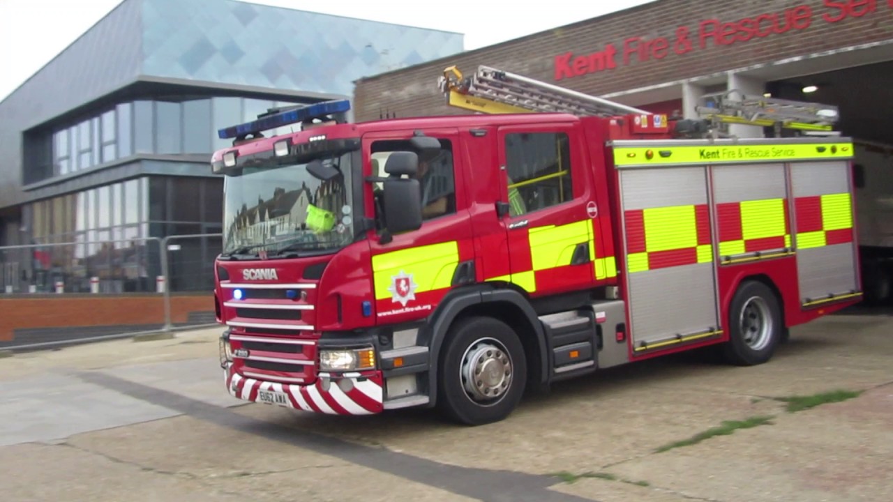 Kent Fire Rescue Service Scania P280 Pump Responding YouTube