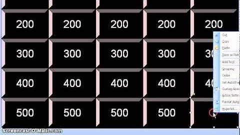 Creating Question Boxes for Jeopardy PPT