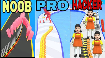 NOOB vs PRO vs HACKER Bullet Stack Run 3D new gameplay Android