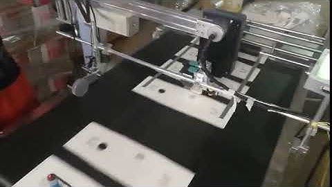 Meenjet double heads MX2 printer working with paper feeder conveyor toegther.