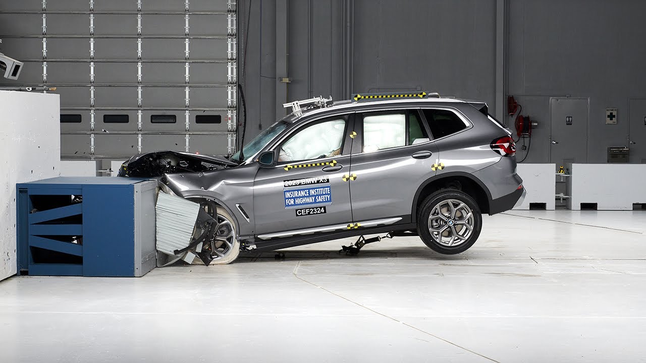 2023 BMW X3 updated moderate overlap IIHS crash test YouTube
